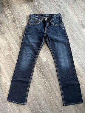 Men’s Silver Gordie Bootcut Jeans, dark indigo, W31/L34